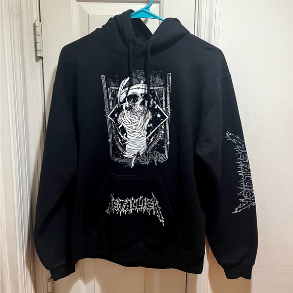 Metallica Black Graphic Skull 💀 Pullover with Hoodie - Picture 1 of 10